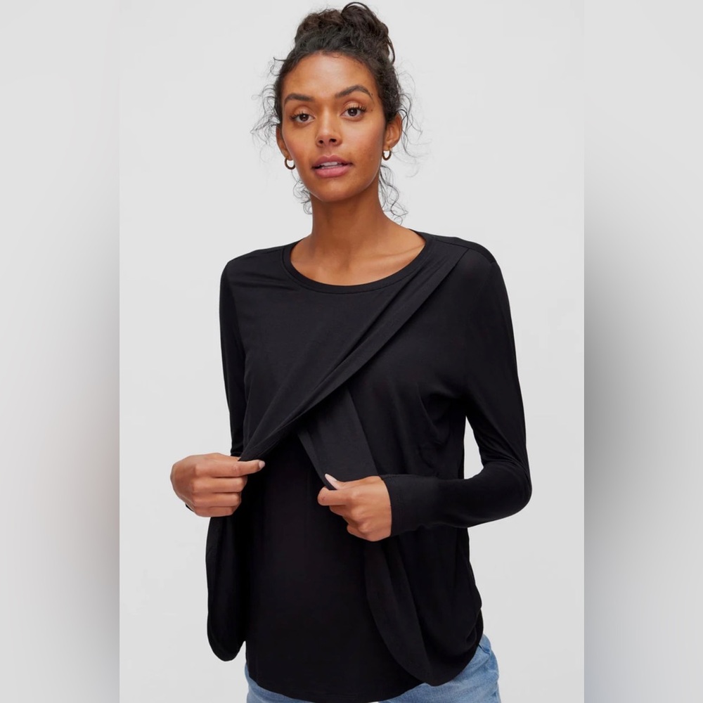 Motherhood Maternity PULL OVER LONG SLEEVE NURSING TEE